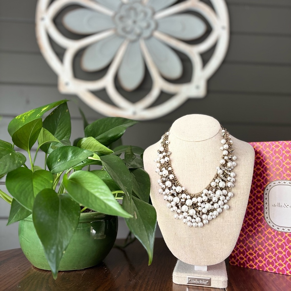 Stella & Dot Eve Bib Statement Pearl Necklace